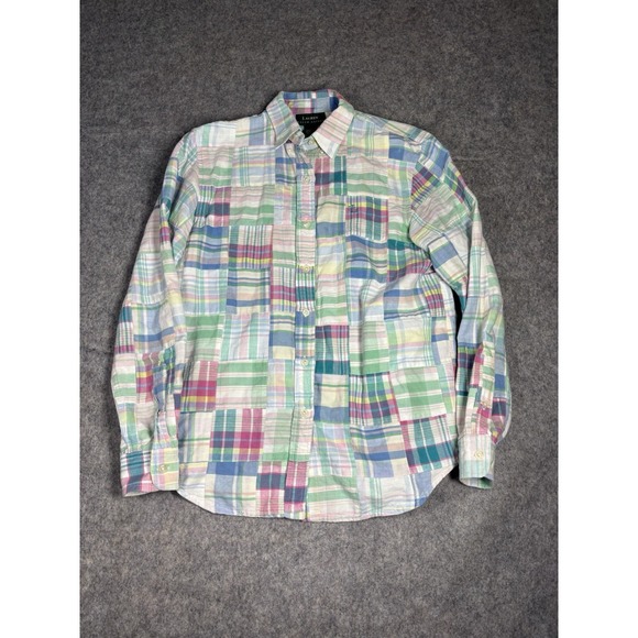 VTG Ralph Lauren Shirt Mens S Pastel Patchwork Blaire Button Down Plaid Easter